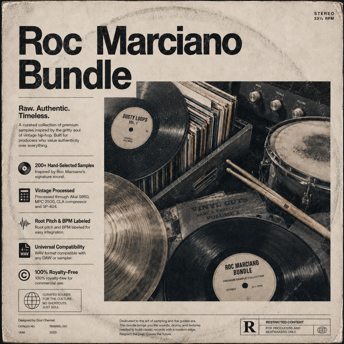Roc Marciano Bundle | 200 Loops - Sample Packs by Soul Chemist